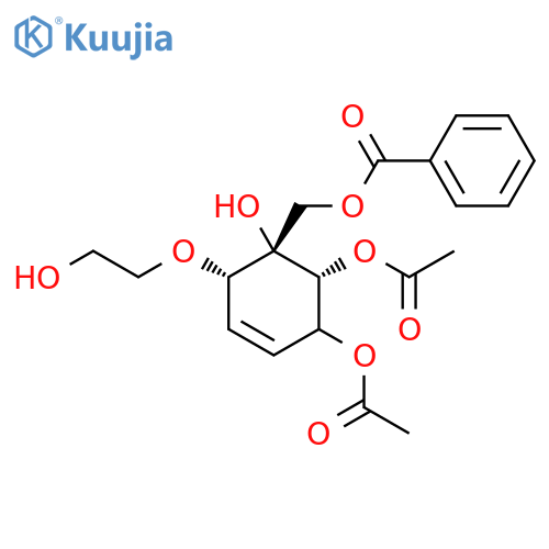 [(1S,2S,6R)-5,6-diacetyloxy-1-hydroxy-2-(2-hydroxyethoxy)-1-cyclohex-3 -enyl]methyl benzoate structure