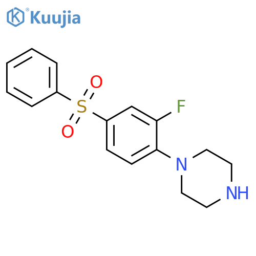 1-(2-Fluoro-4-(phenylsulfonyl)phenyl)piperazine structure