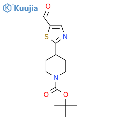 tert-butyl 4-(5-formyl-1,3-thiazol-2-yl)piperidine-1-carboxylate structure