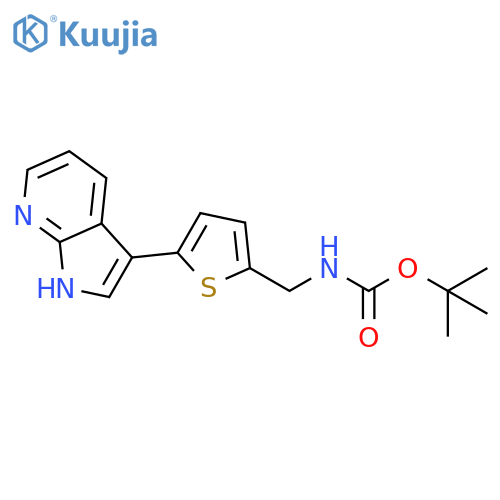 [5-(1H-pyrrolo[2,3-b]pyridin-3-yl)-thiophen-2-ylmethyl]-carbamic acid tert-butyl ester structure