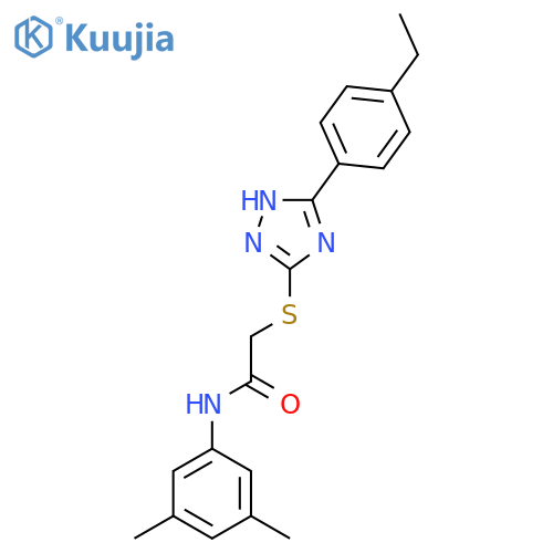 N-(3,5-dimethylphenyl)-2-{5-(4-ethylphenyl)-4H-1,2,4-triazol-3-ylsulfanyl}acetamide structure