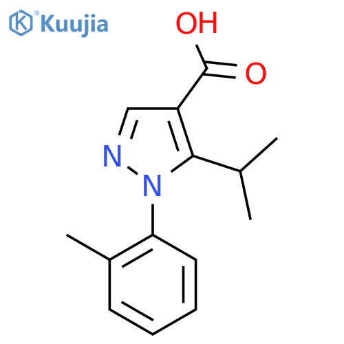 1-(2-methylphenyl)-5-(propan-2-yl)-1H-pyrazole-4-carboxylic acid structure