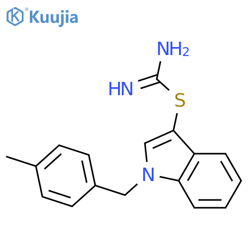 Carbamimidothioic acid, 1-[(4-methylphenyl)methyl]-1H-indol-3-yl ester structure