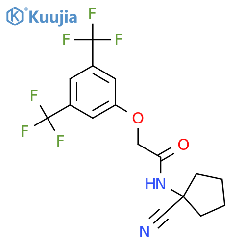 2-[3,5-bis(trifluoromethyl)phenoxy]-N-(1-cyanocyclopentyl)acetamide structure