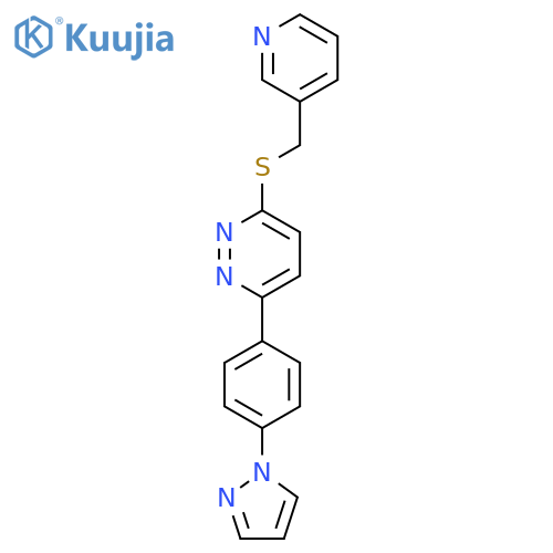 3-[4-(1H-pyrazol-1-yl)phenyl]-6-{[(pyridin-3-yl)methyl]sulfanyl}pyridazine structure