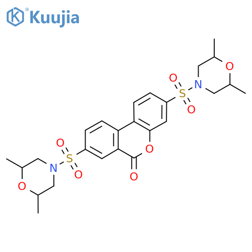 3,8-bis[(2,6-dimethylmorpholin-4-yl)sulfonyl]-6H-benzo[c]chromen-6-one structure