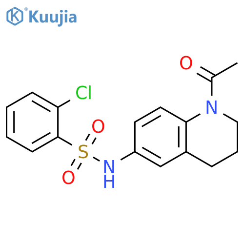 N-(1-acetyl-1,2,3,4-tetrahydroquinolin-6-yl)-2-chlorobenzene-1-sulfonamide structure