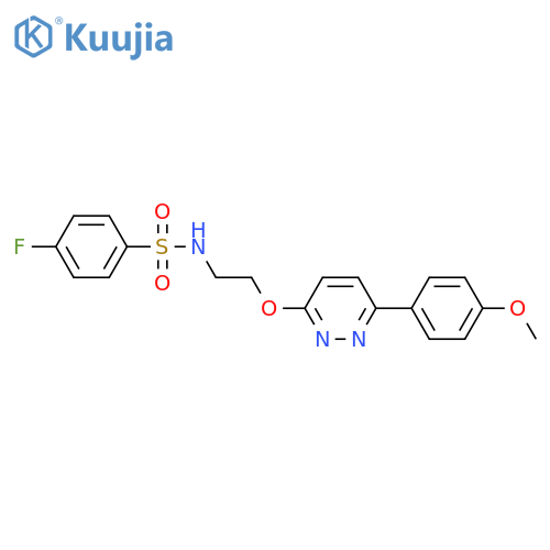 4-fluoro-N-(2-{[6-(4-methoxyphenyl)pyridazin-3-yl]oxy}ethyl)benzene-1-sulfonamide structure