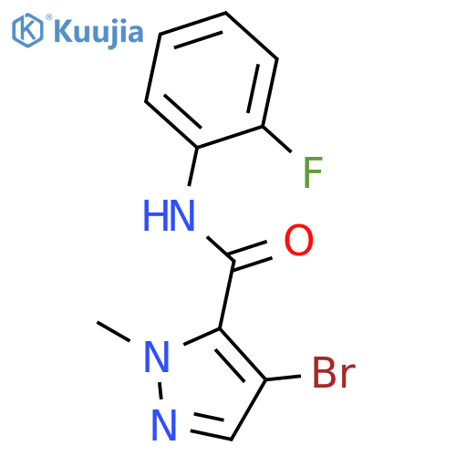 4-bromo-N-(2-fluorophenyl)-1-methyl-1H-pyrazole-5-carboxamide structure