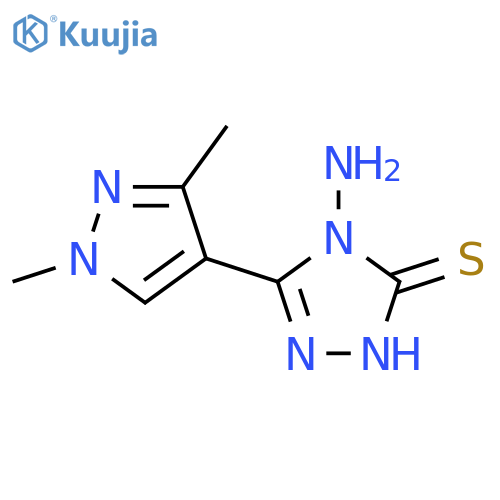 4-amino-5-(1,3-dimethyl-1H-pyrazol-4-yl)-4H-1,2,4-triazole-3-thiol structure