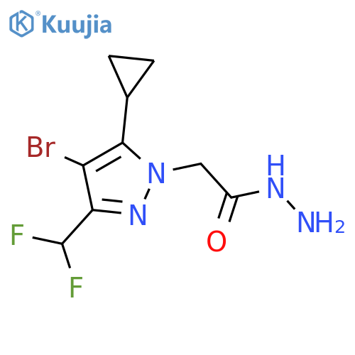 2-4-bromo-5-cyclopropyl-3-(difluoromethyl)-1H-pyrazol-1-ylacetohydrazide structure