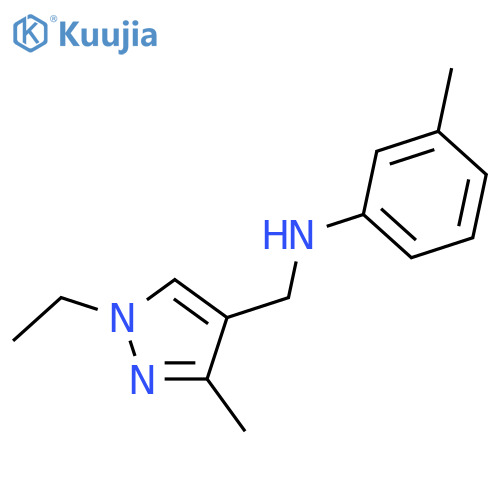 N-(1-ethyl-3-methyl-1H-pyrazol-4-yl)methyl-3-methylaniline structure