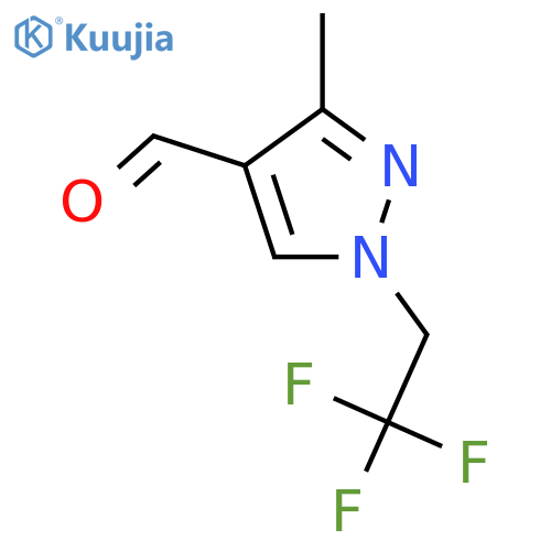 3-methyl-1-(2,2,2-trifluoroethyl)-1H-pyrazole-4-carbaldehyde structure