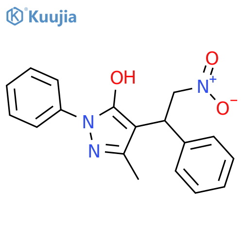 3-methyl-4-(2-nitro-1-phenylethyl)-1-phenyl-1H-pyrazol-5-ol structure