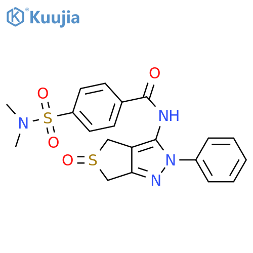 4-(dimethylsulfamoyl)-N-{5-oxo-2-phenyl-2H,4H,6H-5lambda4-thieno[3,4-c]pyrazol-3-yl}benzamide structure