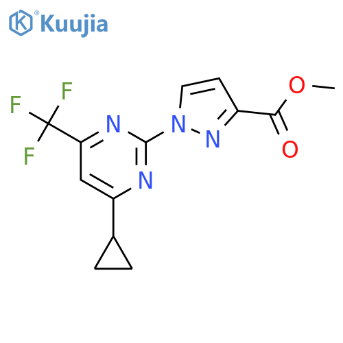 methyl 1-4-cyclopropyl-6-(trifluoromethyl)pyrimidin-2-yl-1H-pyrazole-3-carboxylate structure