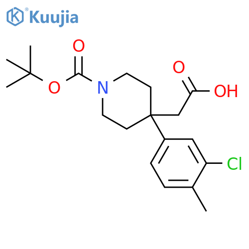 4-(3-Chloro-4-methylphenyl)-1-[(1,1-dimethylethoxy)carbonyl]-4-piperidineacetic acid structure