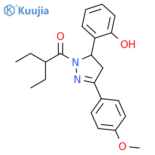 2-ethyl-1-[5-(2-hydroxyphenyl)-3-(4-methoxyphenyl)-4,5-dihydro-1H-pyrazol-1-yl]butan-1-one structure
