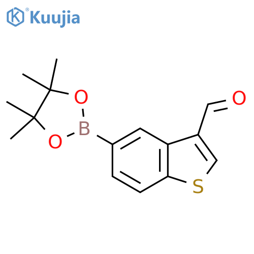 5-(4,4,5,5-Tetramethyl-1,3,2-dioxaborolan-2-yl)benzo[b]thiophene-3-carbaldehyde structure
