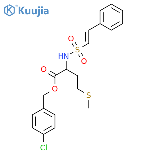 (4-Chlorophenyl)methyl 4-(methylsulfanyl)-2-(2-phenylethenesulfonamido)butanoate structure