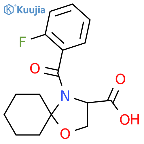 4-(2-Fluorobenzoyl)-1-oxa-4-azaspiro[4.5]decane-3-carboxylic acid structure