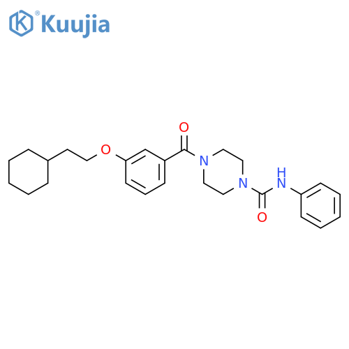 4-[3-(2-Cyclohexylethoxy)benzoyl]-N-phenyl-1-piperazinecarboxamide structure