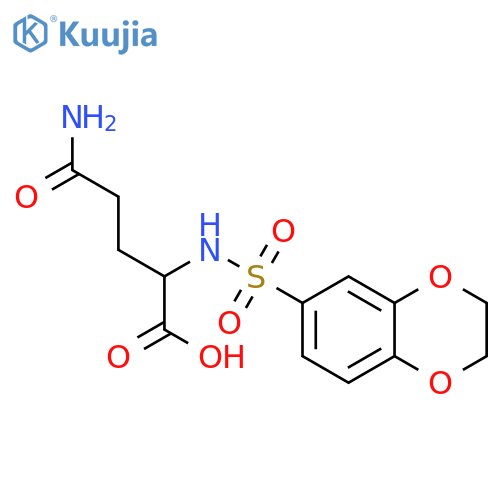 4-carbamoyl-2-(2,3-dihydro-1,4-benzodioxine-6-sulfonamido)butanoic acid structure