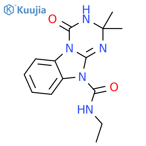 1,3,5-Triazino[1,2-a]benzimidazole-10(2H)-carboxamide, N-ethyl-3,4-dihydro-2,2-dimethyl-4-oxo- structure