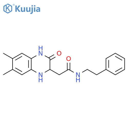 2-(6,7-dimethyl-3-oxo-1,2,3,4-tetrahydroquinoxalin-2-yl)-N-(2-phenylethyl)acetamide structure