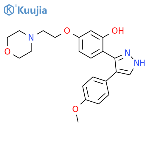 2-[4-(4-methoxyphenyl)-1H-pyrazol-3-yl]-5-[2-(morpholin-4-yl)ethoxy]phenol structure