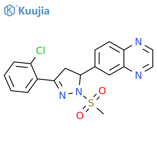 6-[3-(2-chlorophenyl)-1-methanesulfonyl-4,5-dihydro-1H-pyrazol-5-yl]quinoxaline structure