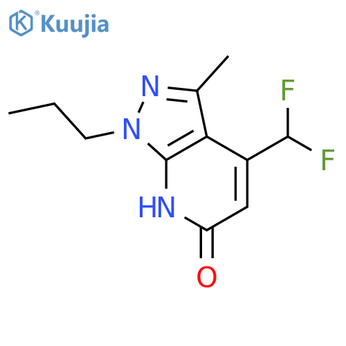 <br>4-(difluoromethyl)-3-methyl-1-propyl-1,7-dihydro-6H-pyrazolo[3,4-b]pyridin- 6-one structure