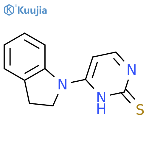 4-(2,3-dihydro-1H-indol-1-yl)pyrimidine-2-thiol structure