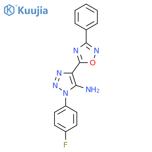 1-(4-fluorophenyl)-4-(3-phenyl-1,2,4-oxadiazol-5-yl)-1H-1,2,3-triazol-5-amine structure