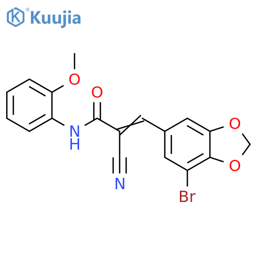 3-(7-Bromo-1,3-benzodioxol-5-yl)-2-cyano-N-(2-methoxyphenyl)-2-propenamide structure