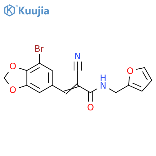 3-(7-Bromo-1,3-benzodioxol-5-yl)-2-cyano-N-(2-furanylmethyl)-2-propenamide structure