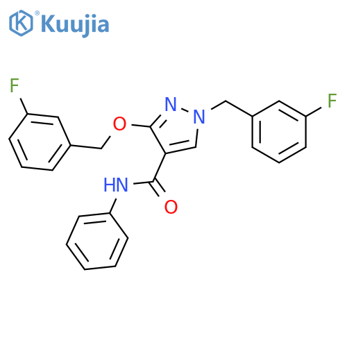 3-[(3-fluorophenyl)methoxy]-1-[(3-fluorophenyl)methyl]-N-phenyl-1H-pyrazole-4-carboxamide structure