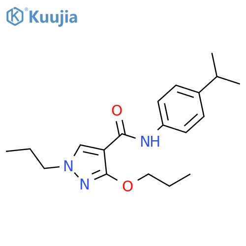 N-[4-(propan-2-yl)phenyl]-3-propoxy-1-propyl-1H-pyrazole-4-carboxamide structure