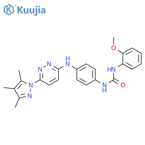 3-(2-methoxyphenyl)-1-(4-{[6-(3,4,5-trimethyl-1H-pyrazol-1-yl)pyridazin-3-yl]amino}phenyl)urea structure