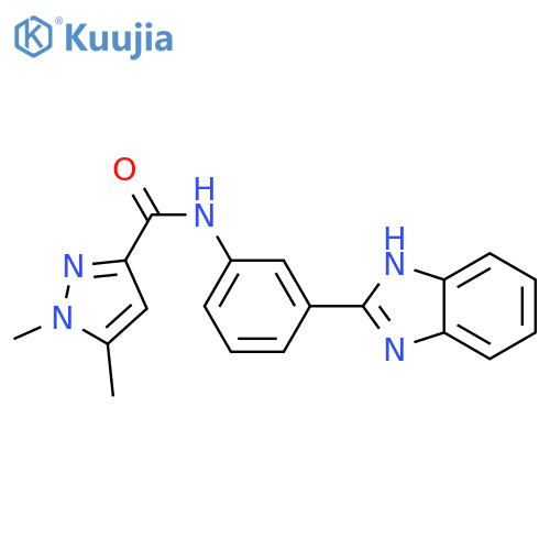 N-[3-(1H-1,3-benzodiazol-2-yl)phenyl]-1,5-dimethyl-1H-pyrazole-3-carboxamide structure