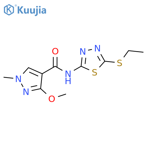 N-[5-(ethylsulfanyl)-1,3,4-thiadiazol-2-yl]-3-methoxy-1-methyl-1H-pyrazole-4-carboxamide structure