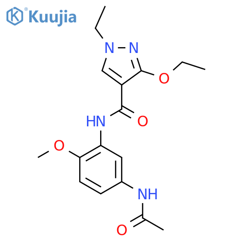 N-(5-acetamido-2-methoxyphenyl)-3-ethoxy-1-ethyl-1H-pyrazole-4-carboxamide structure