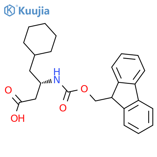 (3S)-4-cyclohexyl-3-(9H-fluoren-9-ylmethoxycarbonylamino)butanoic acid structure