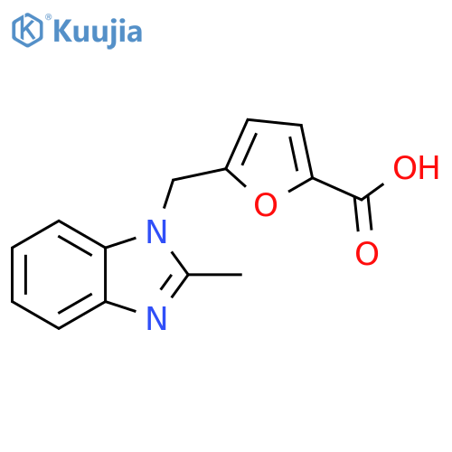 5-[(2-methyl-1H-1,3-benzodiazol-1-yl)methyl]furan-2-carboxylic acid structure