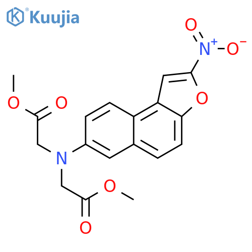 Glycine, N-(2-methoxy-2-oxoethyl)-N-(2-nitronaphtho[2,1-b]furan-7-yl)-, methyl ester structure