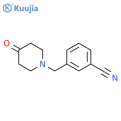 3-[(4-oxopiperidin-1-yl)methyl]benzonitrile structure