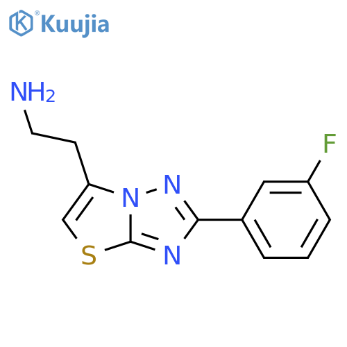 2-[2-(3-fluorophenyl)-[1,2,4]triazolo[3,2-b][1,3]thiazol-6-yl]ethan-1-amine structure