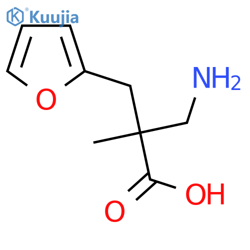 3-amino-2-(furan-2-yl)methyl-2-methylpropanoic acid structure