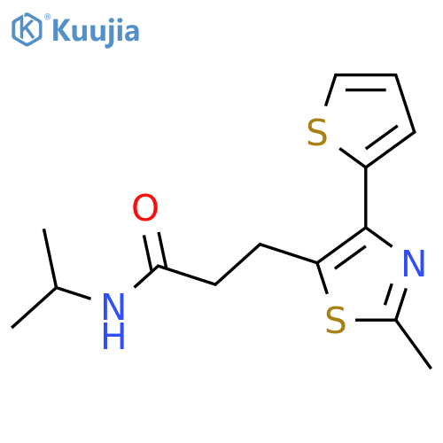 3-[2-methyl-4-(thiophen-2-yl)-1,3-thiazol-5-yl]-N-(propan-2-yl)propanamide structure