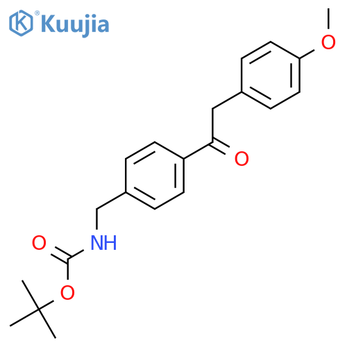 Tert-butyl N-[[4-[2-(4-methoxyphenyl)acetyl]phenyl]methyl]carbamate structure